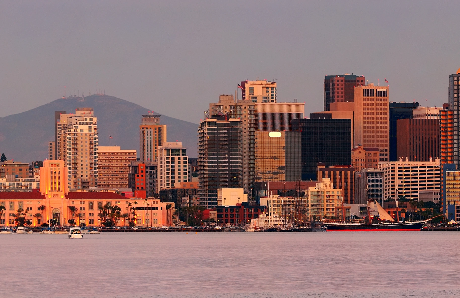 San Diego City Skyline Bay Sunset 1