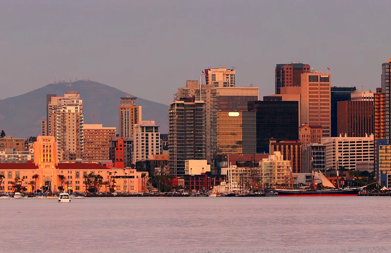 San Diego City Skyline Bay Sunset 1